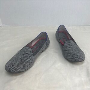 Rothy's The Loafer Women's sz 7 Gray Charcoal Grid Retired Flats